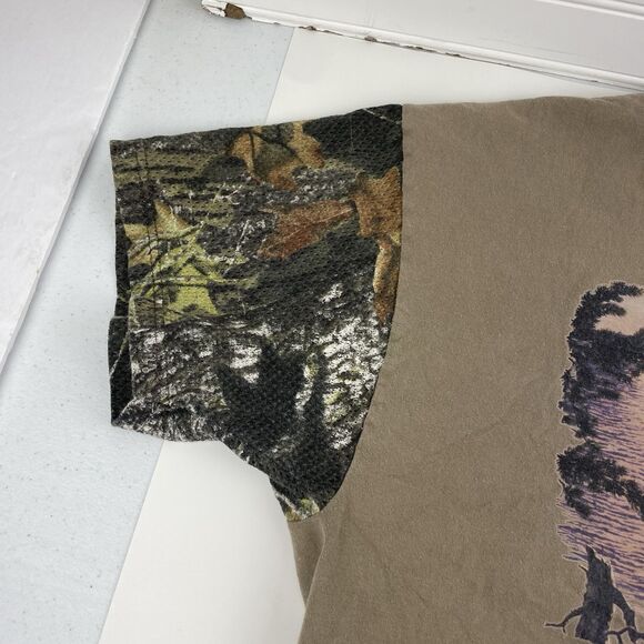 VTG Brown T-Shirt Men's XL Camo Mesh Short Sleeves Eagle Lake Outdoors USA Made - Picture 3 of 10